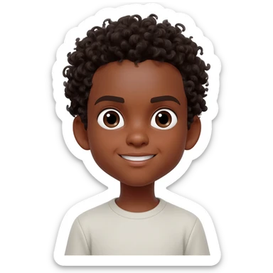 saying thank you black boy curly hair sticker
