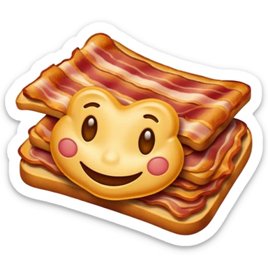 Cartoon streaky bacon with fa smile sticker