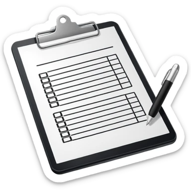 clipboard with a checklist sticker