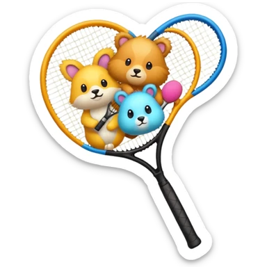 Tennis-Racket Animals sticker