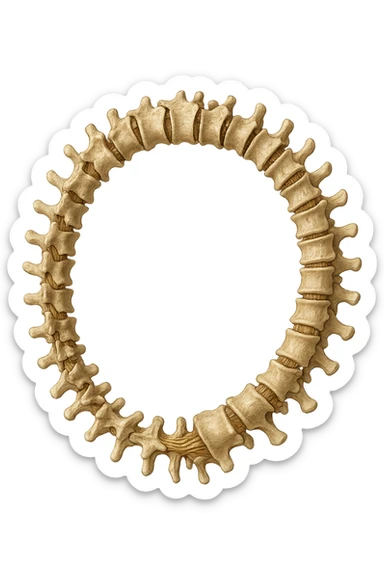 SPINA DORSALE ANATOMICA UMANA REALISTICA CHIUSA A CERCHIO sticker