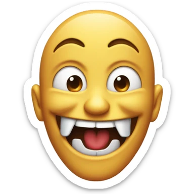 Evil laughing face like mwahahaha sticker
