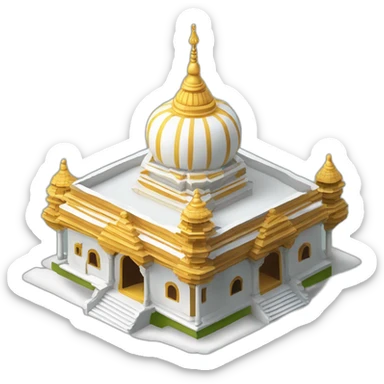 MAKE RELIGIOUS TEMPLE BABA MURAD SHAH JI ISOMETRIC EMOJI sticker