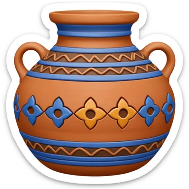 clay pottery with diffetent motifs sticker