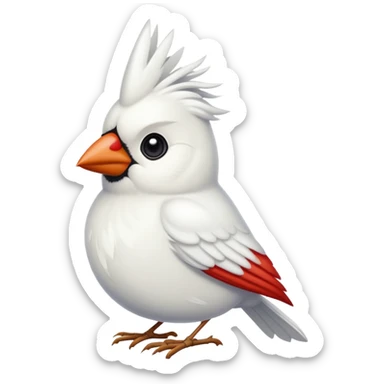 White cardinal  sticker