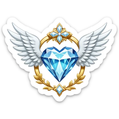 holy diamond emblem with white wings and diamond in the middle sticker