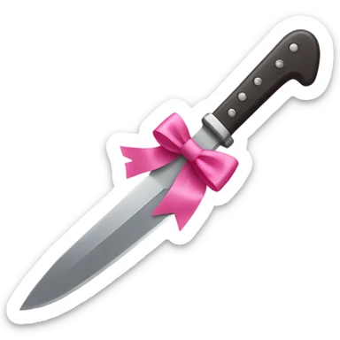 Pink bow knife  sticker