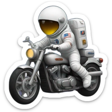 Astronaut riding a Harley sticker