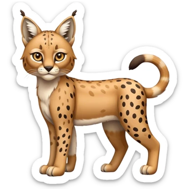 Cute cool bobcat-lynx-cheetah-caracal-animal-hybrid-Fakemon full body with patterns and markings sticker