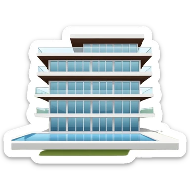 white 3 floor modern luxurious villa sticker