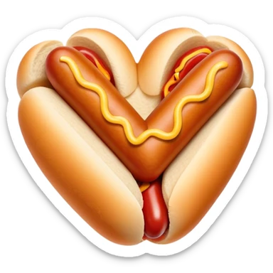 hot dog heart sticker