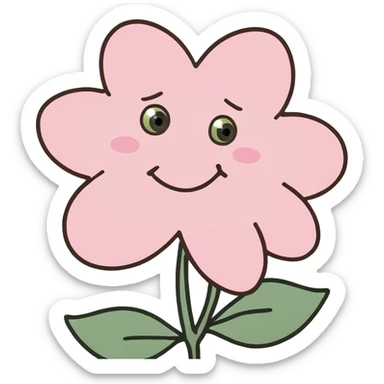 Pink pastel flower with bows sticker