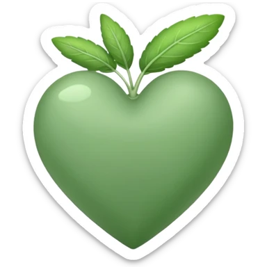 green sage heart full sticker