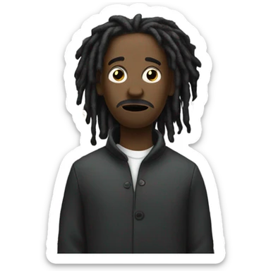 Black guy with dreadlocks with question marks above his head sticker