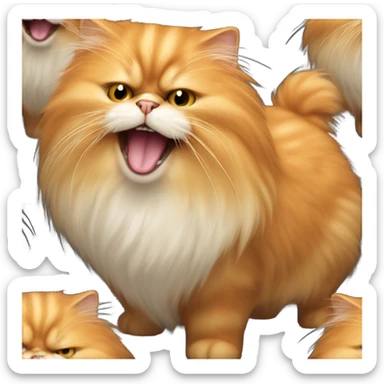 orange persian cat yawning sticker