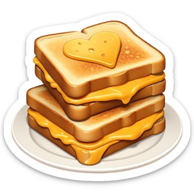 tosti ijzer met boterham met kaas sticker