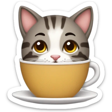 Quero um gatinho tomando cafe sticker