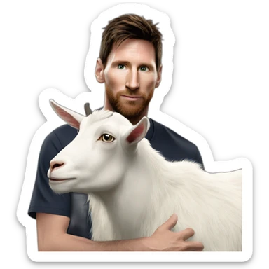 Messi qui caresse un goat sticker