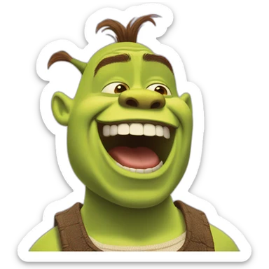 shrek laughing out loud sticker
