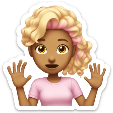 Girl with pink blond hair doing the head slap idk  sticker