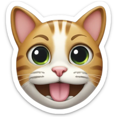 Grinning Cat with big eyes sticker