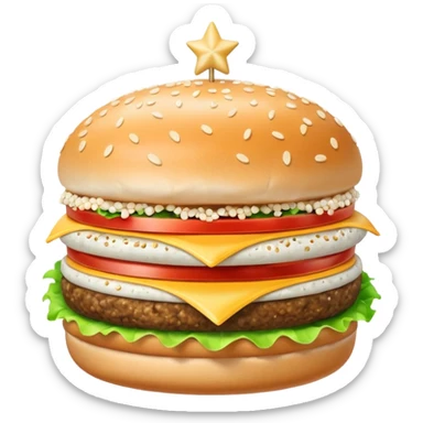 glitter white hamburguer sticker