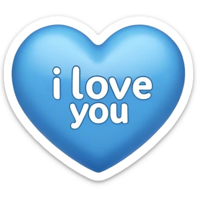 Blue heart either the words I Love You Ry sticker