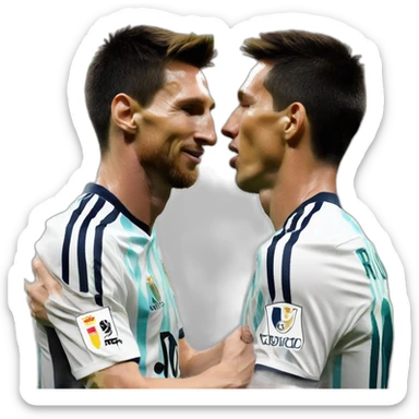 lionel messi kissing cristiano ronaldo no nsfw sticker