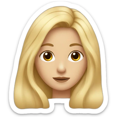 one small european woman with long blonde hair and brown eyes sticker