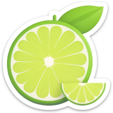 realistic fresh lime icon without eyes nose mouth sticker