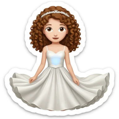 A bride with a curly brown hair sticker