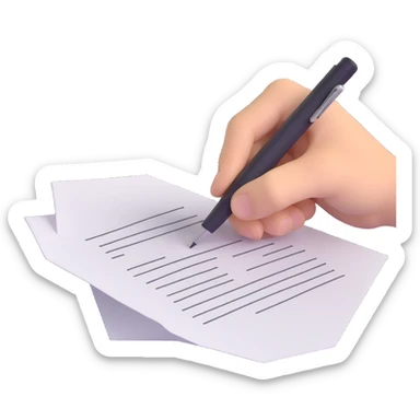 A hand furiously scribbling on a piece of paper with a pen or pencil. The paper is messy with random lines and doodles sticker