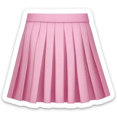 Pink tartan pleated mini skirt, isolated sticker