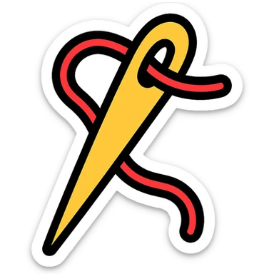 sewing needle with a hole sticker