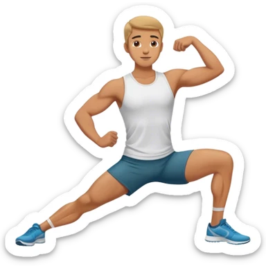 male runner hamstring stretch sticker