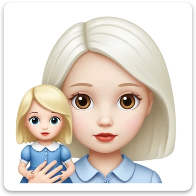 a little girl business analytic with white doll fave from london sticker