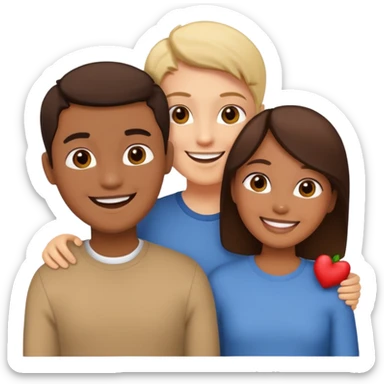 3 personas unidas clientes sticker