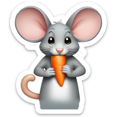 I’m just a girl mouse eating a carrot  sticker