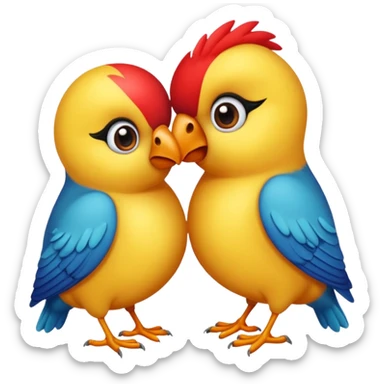 crea dos agapornis dándose un beso sticker