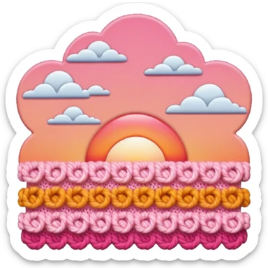crochet stitch (it has a color like a peach-pinky sunset)  sticker