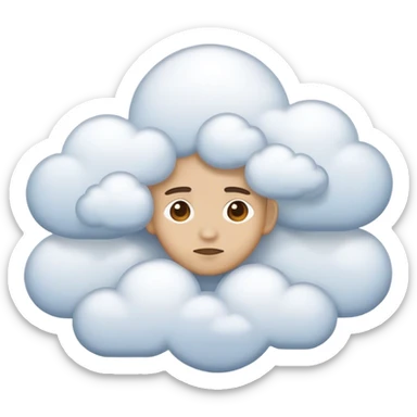 Hiding in clouds sticker