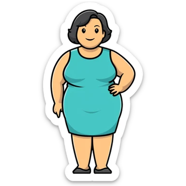 Middle-aged woman with a fuller figure, mid-40s sticker