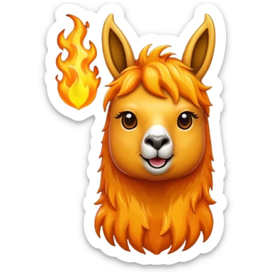 una llama de fuego que tenga en la mano un telefono sticker