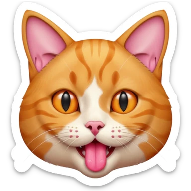 chat qui tire la langue sticker