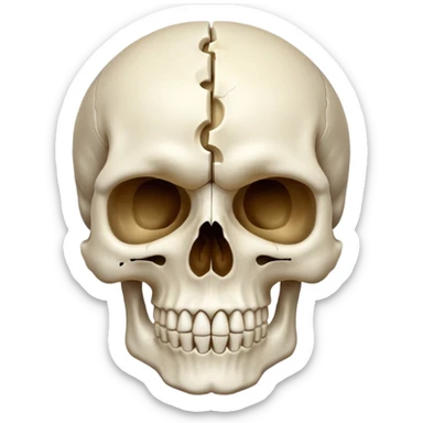 A skull split in half sticker