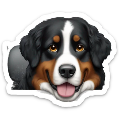 Bernese Mountain Dog on a Pickup Truck sticker
