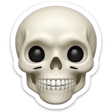 minimal skull emoji with a straight jaw and closed mouth, mewing expression sticker