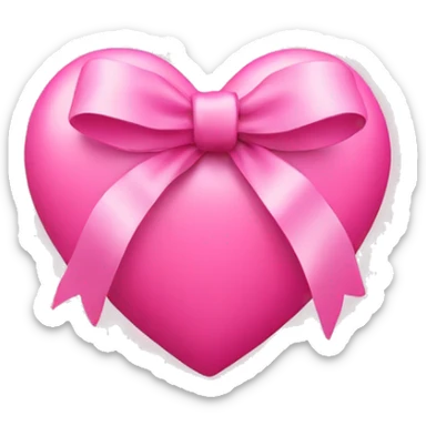 Pink heart with bow  sticker