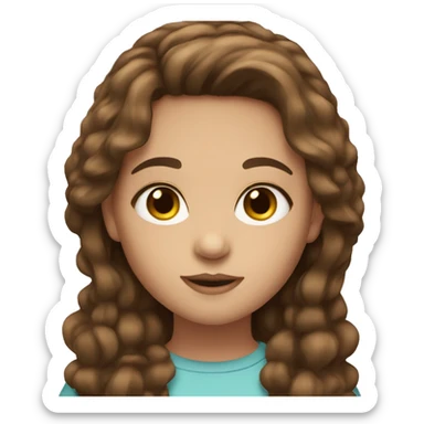 Twin girls brown hair and brown eyes sticker