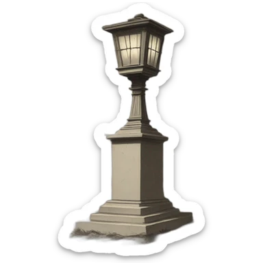 lanterne carree posée sur le sol 18eme siecle sticker